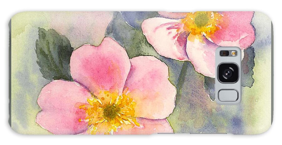 Flowers Galaxy Case featuring the painting Wild Roses - Glacier by Marsha Karle