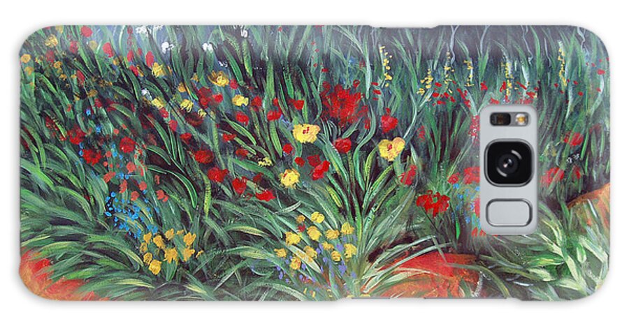 Landscape Galaxy Case featuring the painting Wildflower Garden 2 by Nancy Mueller