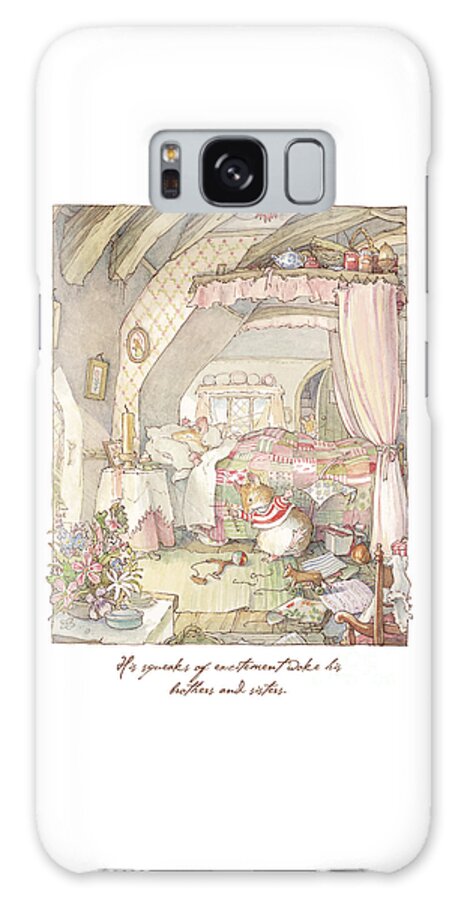 Brambly Hedge Galaxy Case featuring the drawing Wilfred's birthday morning by Brambly Hedge