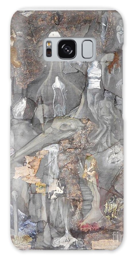 Collage Galaxy Case featuring the painting Willfull destruction of my sanity by M Bellavia