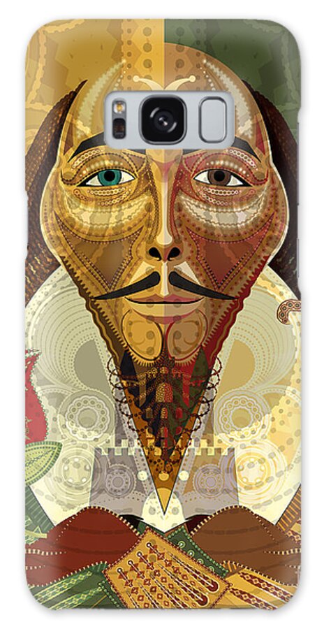 William Shakespeare Galaxy Case featuring the digital art William Shakespeare by Mike Massengale