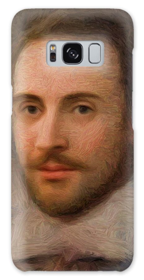 Shakespeare Portrait Galaxy Case featuring the digital art William Shakespeare by Caito Junqueira