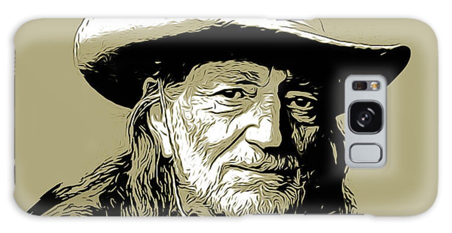 Willie Nelson Galaxy Case featuring the drawing Willie 2 by Greg Joens