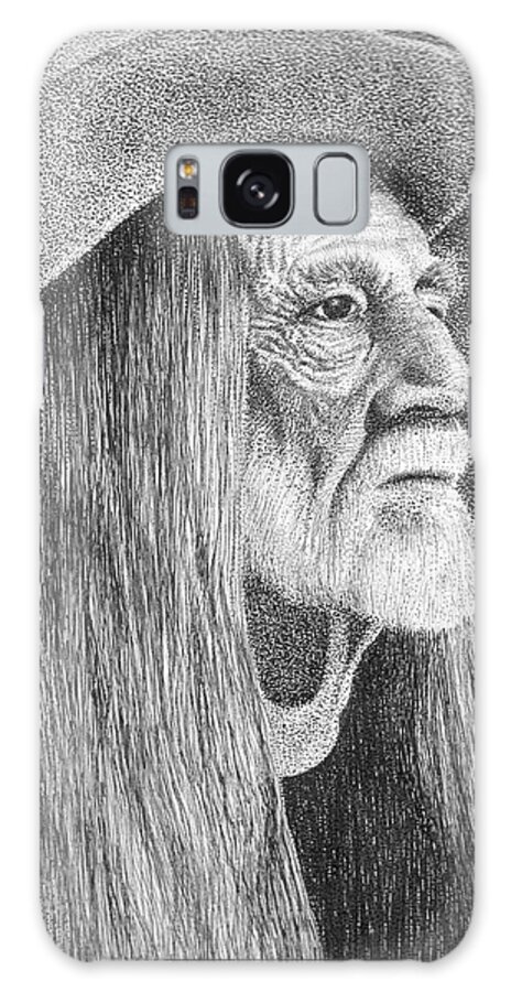 Willie Nelson Galaxy Case featuring the drawing Willie Nelson by Lawrence Tripoli