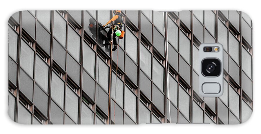 Square Galaxy Case featuring the photograph Window Washers by David Meznarich