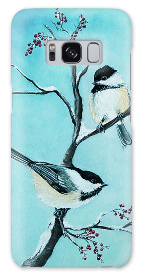 Chickadee's Galaxy Case featuring the painting Windows View by Vivian Casey Fine Art