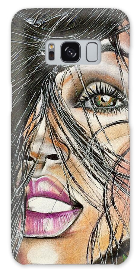 Artist Ria Galaxy Case featuring the drawing Windy Daze by Artist RiA