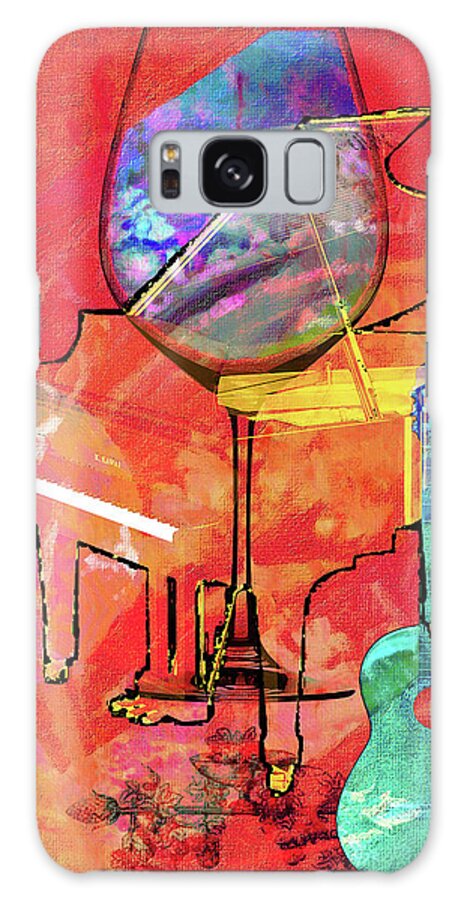 Wine Galaxy Case featuring the mixed media Wine Pairings 11 by Priscilla Huber