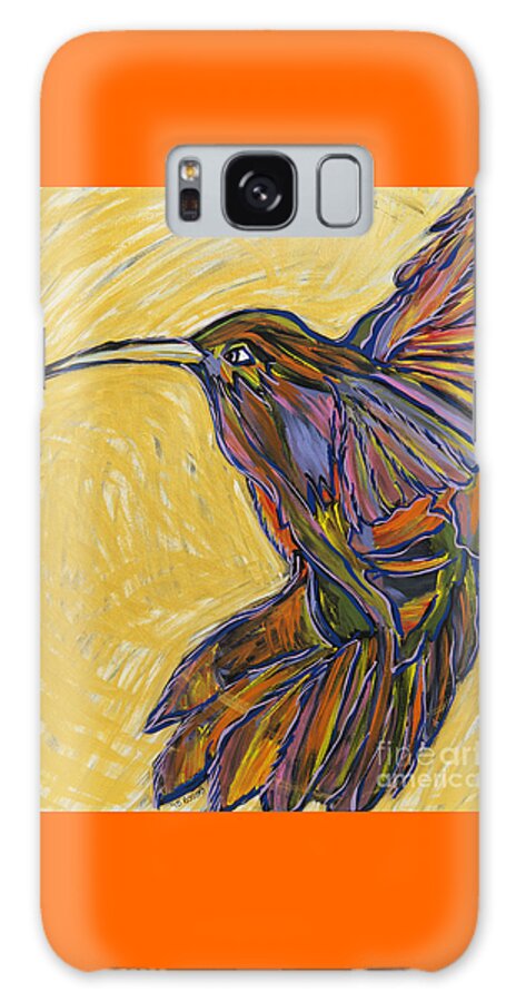 Hummingbird Galaxy Case featuring the painting Winging It by Rebecca Weeks