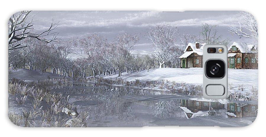Winter Galaxy Case featuring the digital art Winter at the Lake by Jayne Wilson