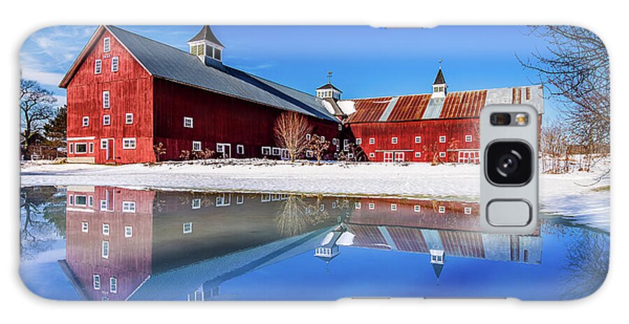 Winter Galaxy Case featuring the photograph Winter Barn Reflection by Tim Kirchoff