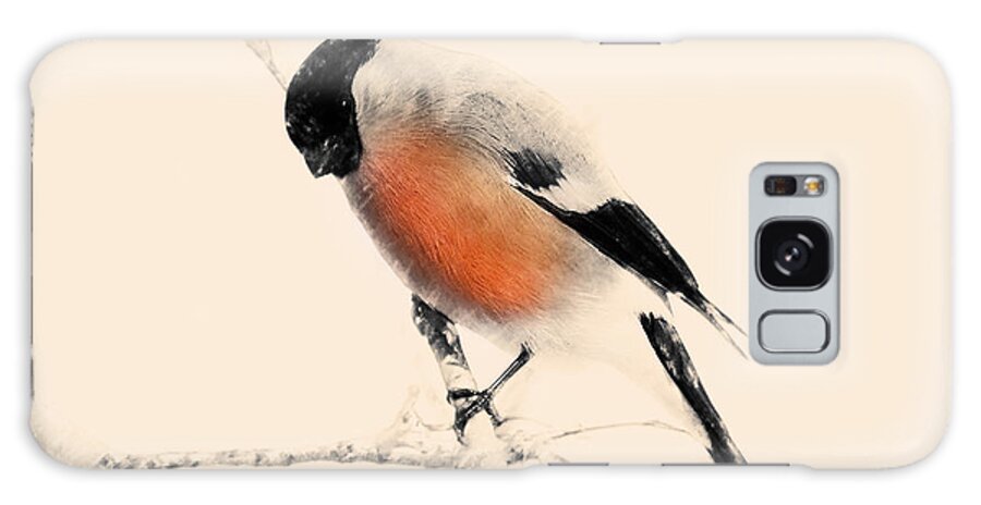 Bullfinch Galaxy Case featuring the painting Winter Bullfinch by Chris Armytage
