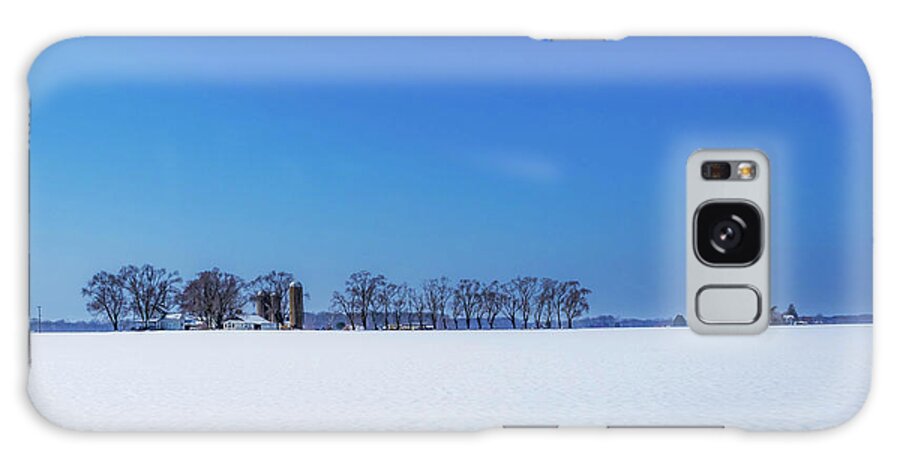New Jersey Galaxy Case featuring the photograph Winter Farm Blue Sky by Louis Dallara