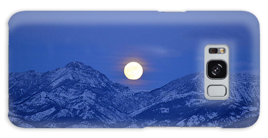 Moon Galaxy Case featuring the photograph Winter Full Moon Over the Rockies by Bruce Gourley