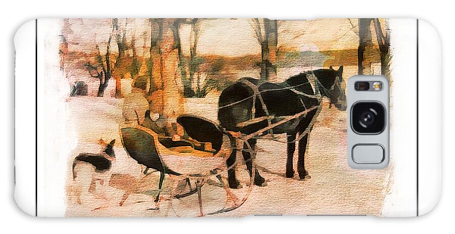 Horse Galaxy Case featuring the photograph Winter Horse Sled by Russel Considine