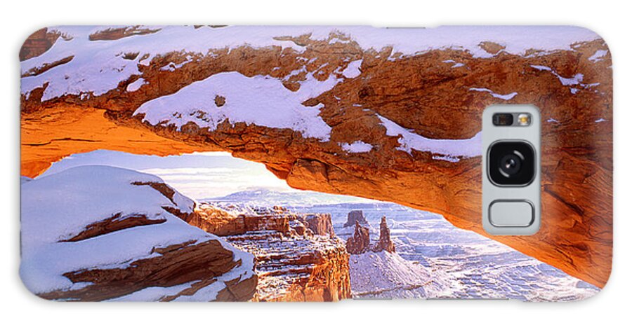 Canyonlands Galaxy Case featuring the photograph Winter Sunrise at Mesa Arch by Dan Norris