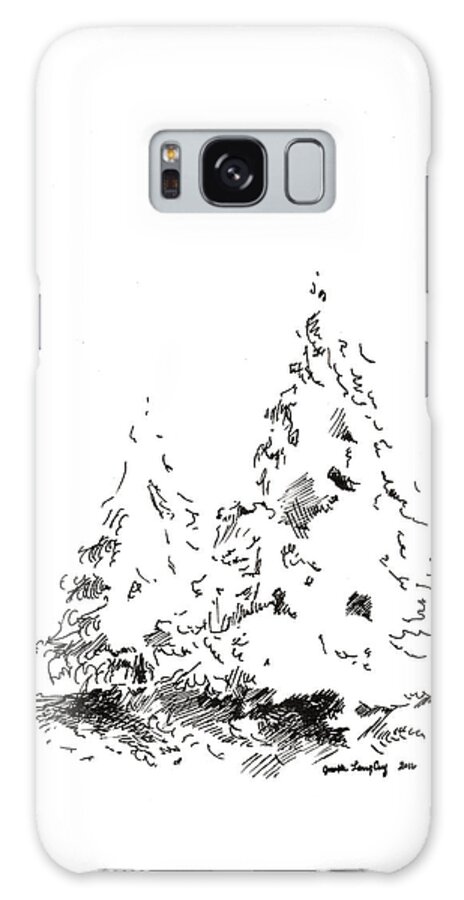 Trees Galaxy Case featuring the drawing Winter Trees 1 - 2016 by Joseph A Langley