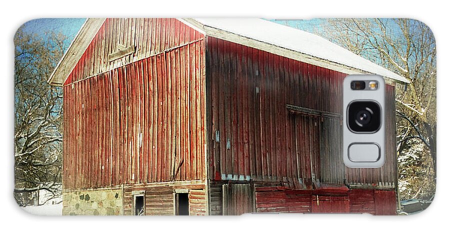 Rockford Galaxy Case featuring the photograph Winter Weathered Barn Re-imagined by David T Wilkinson