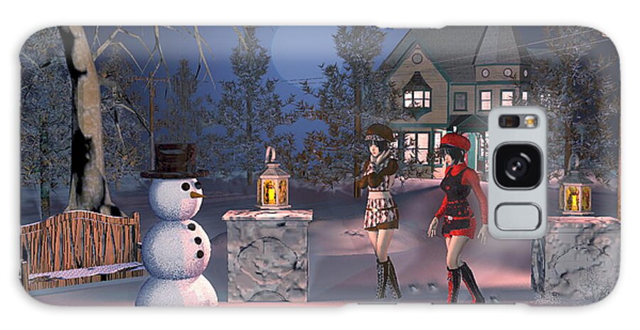Winter Scene Galaxy Case featuring the digital art Winters Night by John Junek