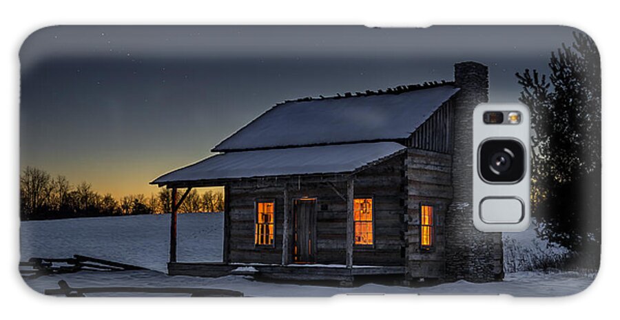 Rustic Cabin Galaxy Case featuring the photograph Winters Refuge by Anthony Heflin