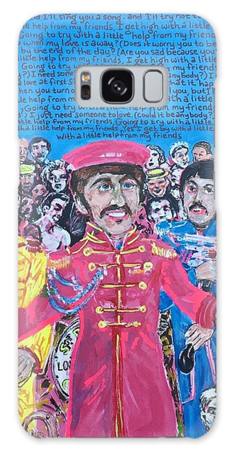 John Lennon Paul Mccartney George Harrison Ringo Starr Sgt. Pepper's Lonely Hearts Club Band 1967 The Beatles Galaxy Case featuring the painting With A Little Help From My Friends by Jonathan Morrill