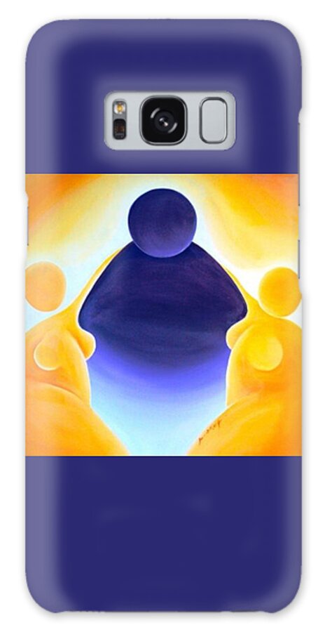 Yellow Galaxy Case featuring the painting With the Support of My Friends by Jennifer Hannigan-Green