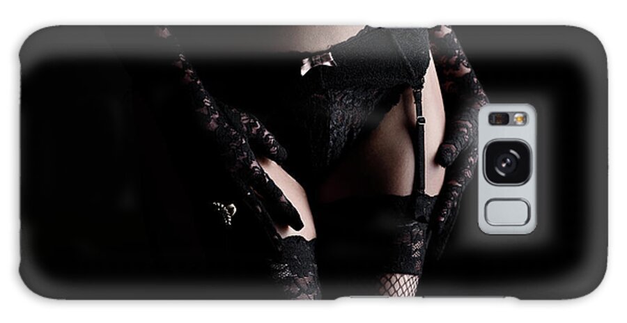 Woman Galaxy Case featuring the photograph Woman in laced lingerie by Jelena Jovanovic