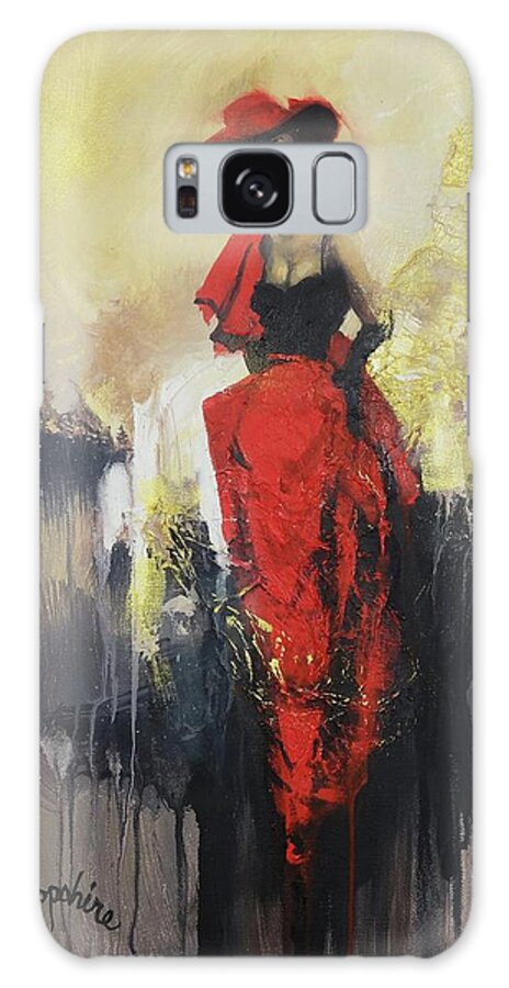 Lady In Red; John Dillinger; Abstract; Abstract Expressionism; Figurative Abstraction; Tom Shropshire Painting; Biograph Theater; Public Enemy Galaxy S8 Case featuring the painting Woman in Red by Tom Shropshire