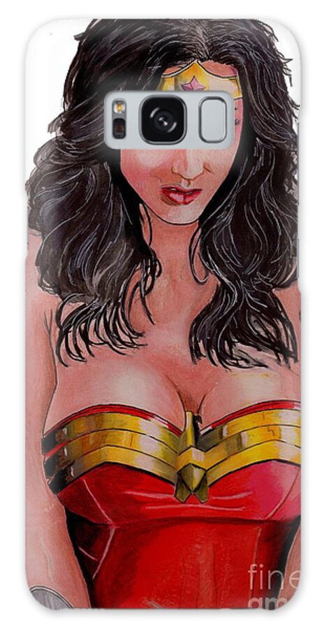 Wonder Galaxy Case featuring the drawing Wonder Woman 3 by Bill Richards
