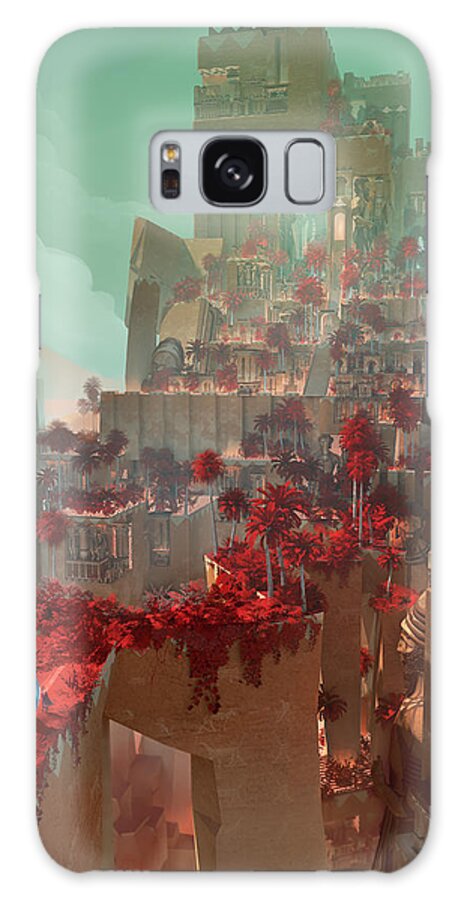 Landscape Galaxy S8 Case featuring the digital art Wonders Hanging Garden Of Babylon by Te Hu