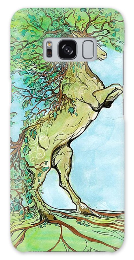 Tree Galaxy Case featuring the painting Wood Horse by Katherine Nutt