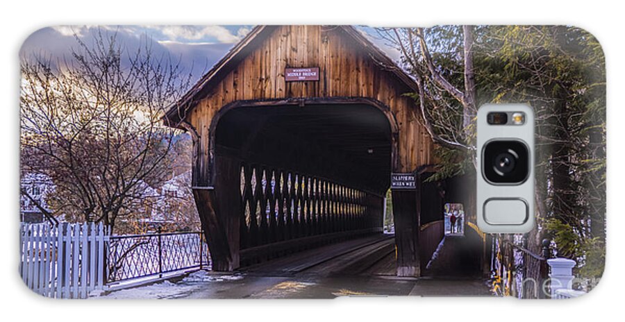 Woodstock Middle Bridge Galaxy Case featuring the photograph Woodstock Middle Bridge by Scenic Vermont Photography