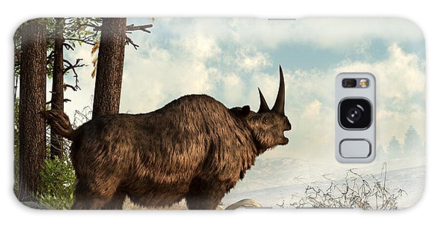 Animal Galaxy Case featuring the digital art Woolly Rhino by Daniel Eskridge