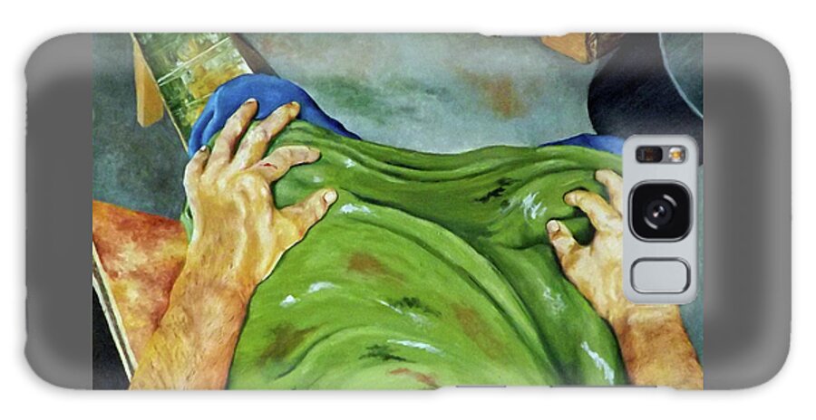 Figure Galaxy S8 Case featuring the painting Working Hands At Rest by Carl Owen