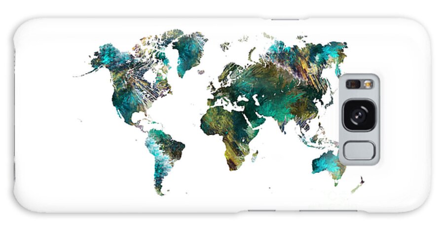 Map Of The World Galaxy Case featuring the digital art World Map tree art by Justyna Jaszke JBJart