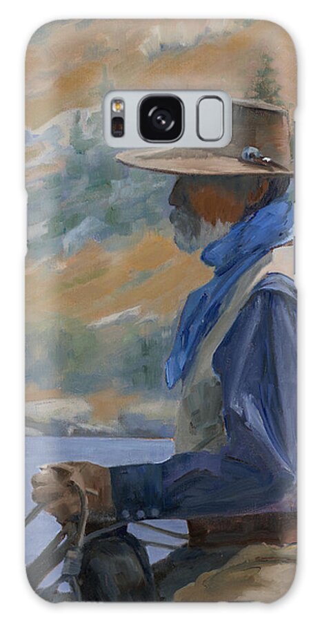 Cowboy Galaxy Case featuring the painting Wrangler by Sharon Weaver