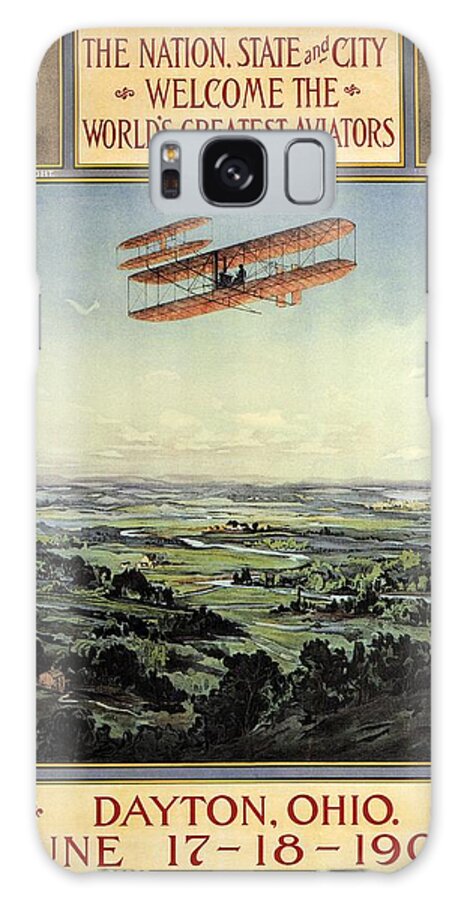 Dayton Galaxy S8 Case featuring the mixed media Wright Brothers - World's Greatest Aviators - Dayton, Ohio - Retro travel Poster - Vintage Poster by Studio Grafiikka