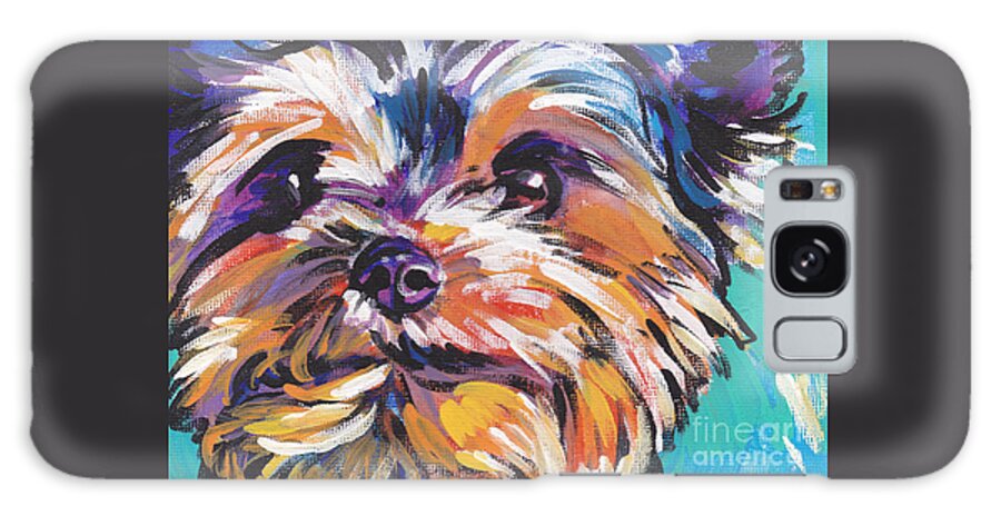Yorkshire Terrier Galaxy Case featuring the painting Yay Yorkie by Lea S