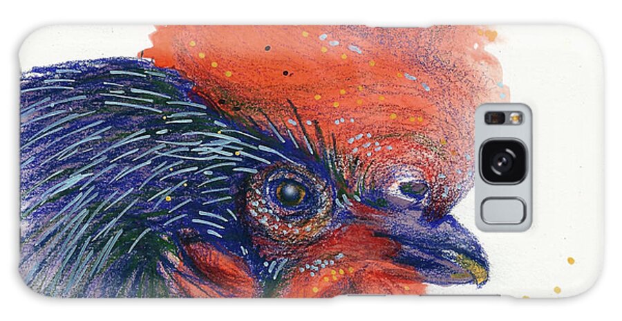 Rooster Galaxy Case featuring the mixed media Year of the Rooster by AnneMarie Welsh