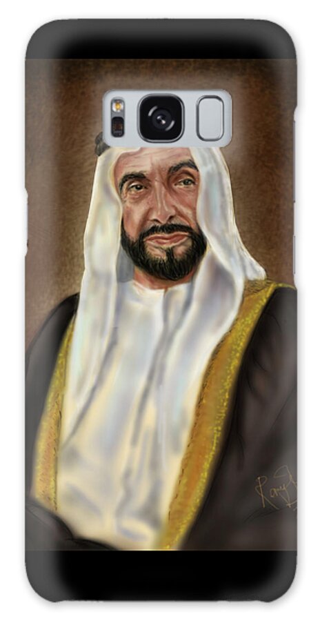 Year Of Zayed Portrait Release 2018 Galaxy Case featuring the painting Year of Zayed Portrait Release 2018 by Remy Francis