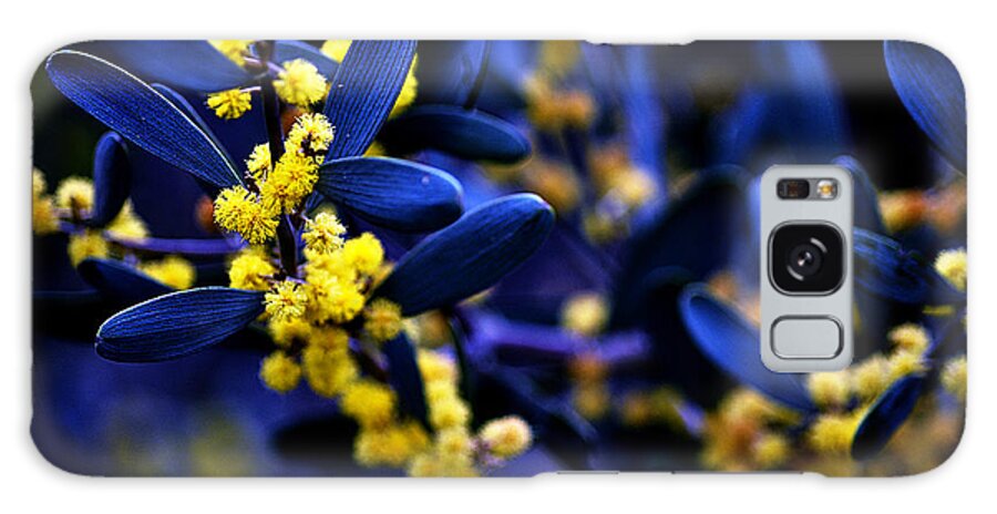 Clay Galaxy Case featuring the photograph Yellow Bursts in Blue Field by Clayton Bruster