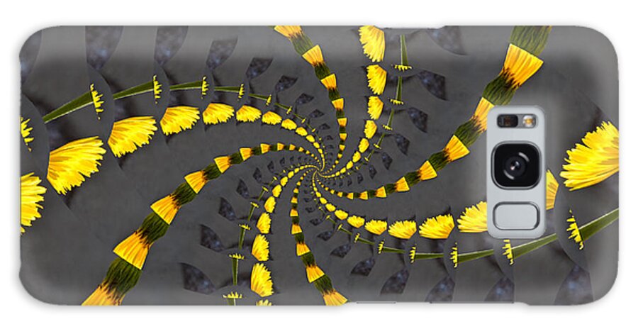 Yellow Galaxy Case featuring the photograph Yellow Daisy Spin Wheel by Debra Martz
