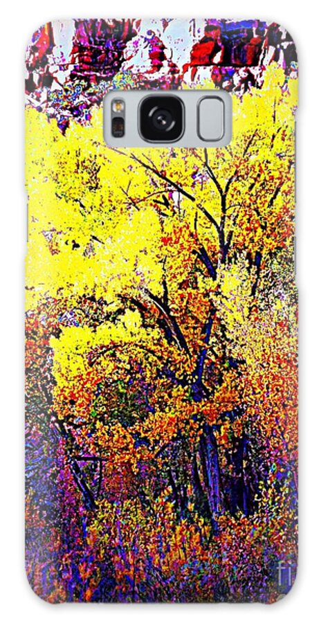  Cottonwood In Yellow Gold After Frost Galaxy Case featuring the digital art Yellow Gold after frost by Annie Gibbons