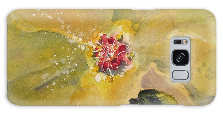 Floral Galaxy Case featuring the painting Yellow Hibiscus by Sandra Strohschein