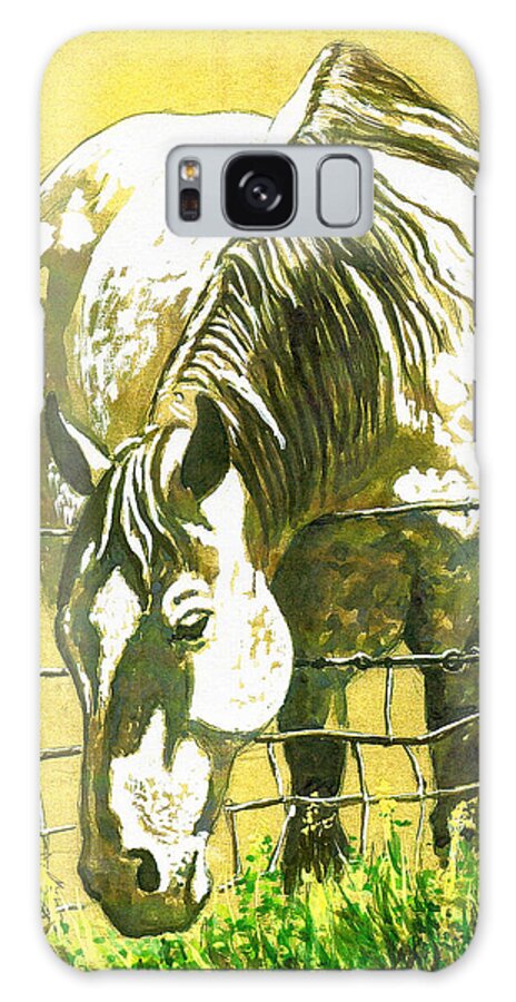 Art Galaxy Case featuring the painting Yellow Horse by Bern Miller