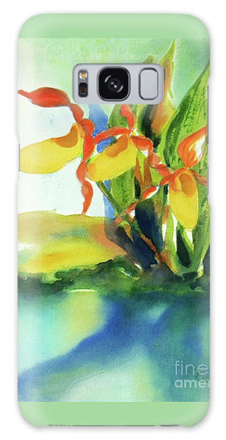 Paintings Galaxy Case featuring the painting Yellow Moccasin Flowers by Kathy Braud