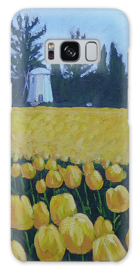 Tulips Galaxy Case featuring the painting Yellow Tulips by Stan Chraminski