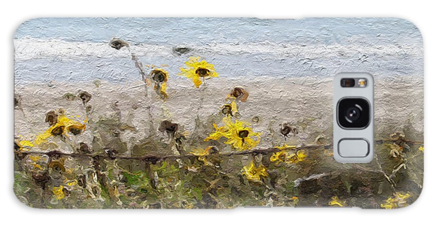 Yellow Galaxy Case featuring the painting Yellow Wildflowers- Art by Linda Woods by Linda Woods