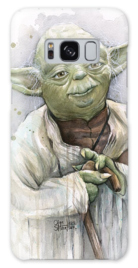 Yoda Galaxy Case featuring the painting Yoda by Olga Shvartsur