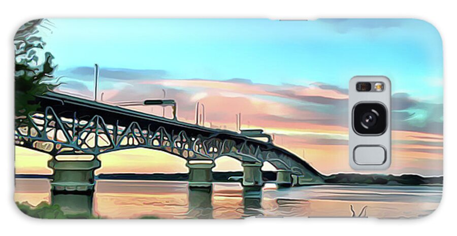 York River Bridge Galaxy Case featuring the painting York River Bridge by Harry Warrick